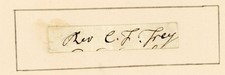 Rev Joseph Sam C F Frey Autograph Signature c1820s Missionary Religious Author picture
