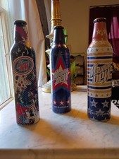 Vintage 2008 Mountain Dew Patriotic Aluminum Bottle Set - Complete Trio (3)  picture