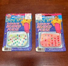 Vintage 1993 Imperial Hollywood Star Rainbow Beaded Purse Lot of 2 NOS picture