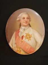 Antique German KPM Style Porcelain Plaque of KING LOUIS XVI Signed WAGNER picture