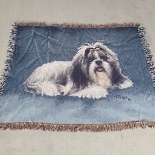 Shih Tzu Tapestry Afghan Throw Linda Picken picture