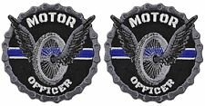MOTOR OFFICER TROOPER POLICE Thin Blue Line Wheel Patch | 2PC Hook 3