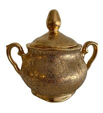 Winterling, Bavaria, Germany, Decorated By Wheeling, Sugar Bowl W/ Gold Overlay picture