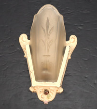 ATQ Art Deco Etruscan Slip Shade Moe Bridges Wall Sconce Light Fixture VTG 1930s picture
