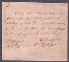 SIR WALTER SCOTT - AUTOGRAPH NOTE SIGNED 7/19 picture