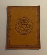 Vtg c. 1910s STATE OF RHODE ISLAND Tobacco Leather Patch Premium picture