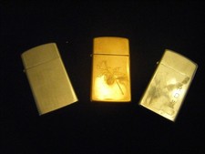 1 Zippo Vintage 2000 Brass Lighter XVI 2 small Zippos lot picture