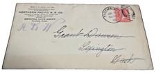1895 NORTHERN PACIFIC RAILROAD TACOMA WASHINGTON LAND AGENT ENVELOPE picture