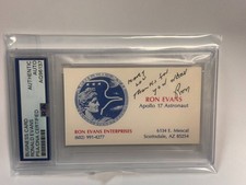 Ron Evans Signed Business Card NASA Apollo 17 Card PSA authenticated AUTO picture