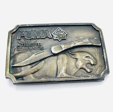 1977 Vintage Puma Gutmann Belt Buckle Trusted Companion Made From Brass  V1 picture
