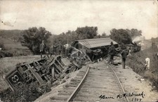 1908 BARRE VT. RAILROAD WRECK RPPC Photo Postcard COPY picture