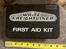 White Freightliner First Aid Kit New Metal Box Kit Bandages Tourniquet Dressings picture