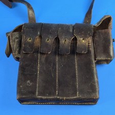 WWII SWEDISH, FINNISH LEATHER KP, SUOMI SMG LEATHER MAGAINZE POUCH picture