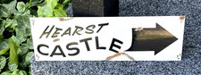 Vintage Rustic Hand Painted Hearst Castle Directional Mile Road Street Sign picture