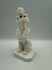 Vintage Italian White Alabastrite G. Ruggeri Poodle Figurine (Marked) picture