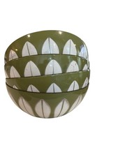 Cathrineholm 4 Piece Bowl 5 1/2” Avocado Green White Lotus Enamelware MCM Norway picture