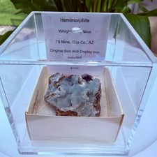 Old Stock 79 Mine Hemimorphite 36g Arizona Blue Botryoidal Crystal Vintage Box picture