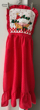 Vtge Goose bib apron w ruffle Country Christmas One Size 36