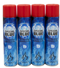 4 Can Pack BUTANE Gas Special Blue 9X refined. Lighter Refill Fuel 300ml picture