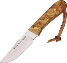 Muela Bison Olive Wood 440C Stainless Fixed Drop Pt Knife w/ Brown Sheath 91779 picture