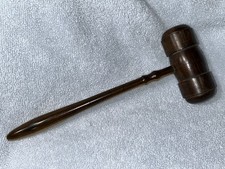 Judges or Auctioneers Wooden Gavel Vintage Hand Carved Lathe Made 10-1/2” Long picture