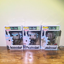 Rick and Morty Rick (damaged face hugger Rick) Figures #172 #339 #343 (3) picture