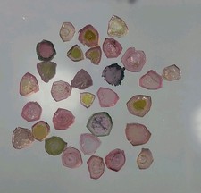 05 gm Of Aesthetic Undamaged Tourmaline Slices Lot - 30 Pieces - Nice Color  picture