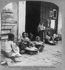 Photo:Manila Philippine Islands Beggars Outside Church Door c1902 picture