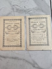 Antique 1907 School Honor Card Testimonial of Approbation Minnie May... picture