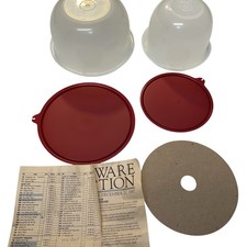 Vintage Tupperware Mixing Bowl Set NOS w/Lids Bag & Paperwork 270-5 271-10 NOS picture