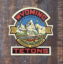 Wyoming Tetons Centennial 1916-2016 National Park Souvenir Decal Sticker picture
