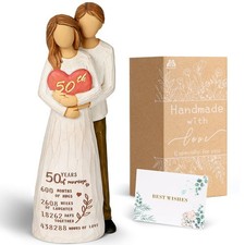 50th Anniversary Wedding Gifts Golden Couple Figurine Parents Home Decor Art picture