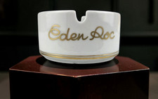 Vintage Eden Roc Cap d'Antibes Ashtray Gold White Porcelain picture