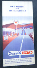 1953 Iowa Missouri Kansas Nebraska  road  map Texaco  gas oil rouute 66 picture
