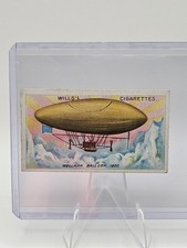 1910 Wills's Cigarettes Aviation series Wellman balloon airship - Trading Card picture