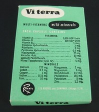 EMPTY Viterra Multi Vitamin Box J.B. Roerig & Company Chicago IL 1950s Vtg Prop picture