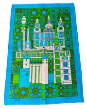 NWOT 60s Boho LONDON TOWN Linen Tea Towel Wall Art JONELLE picture