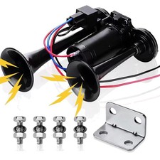 12V 600DB Super Loud Dual Electric Air Horns Kit with Compressor Applicablefo... picture