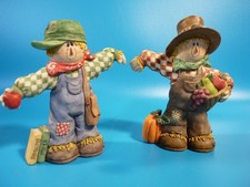 2 Sarah's Attic Garden Patches Fall Scarecrows 
