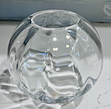 Vtg Wedgwood Devon Collection Lead Crystal Rose Bowl Quality Heavy Vase 6'' EUC picture
