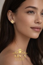 14K Solid Gold Clover Stud Earrings – Minimal Floral Design picture