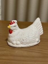 Ceramic Rooster Chicken Hen Rustic Country Decor White Red  picture