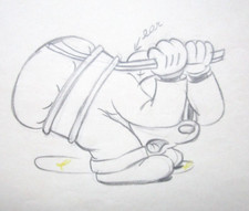 1935 MICKEY MOUSE ORIGINAL PRODUCTION cel DRAWING WALT DISNEY car service wheel picture