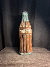 Vintage 1997 Coca Cola 13” Coke Bottle Shaped Hinged Lid Tin Container picture