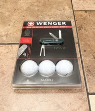 Vintage 1995 Wenger Swiss Army Knife Maxfli Tungsten Executive Golf ProBall Set picture