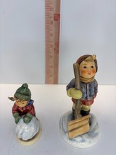 2 Hummel Figurines “First Snow” #2035 4/0 TMK-8 and “Let It Snow” #2036 5” TMK-7 picture