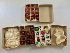 Vtg 40s 50s Occupied Japan CHRISTMAS ORNAMENTS Miniature FEATHER Tree picture