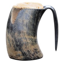 Distressed Raider XL Viking Beer Mead Ale Drinking Horn Tankard - Handmade Mug picture
