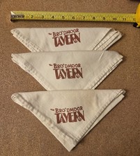 3 Vintage 1950s The Broadmoor Tavern Cloth Napkins Lot Colorado Springs Hotel  picture