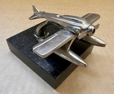 Vintage Schneider Trophy Seaplane Mascot/Hood Ornament Marble Base Paperweight picture